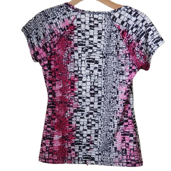 2 FOR $5 SALE Sofia Vergara Active  Short Sleeve Paradise Pink Combo Top  Small - Picture 3 of 7